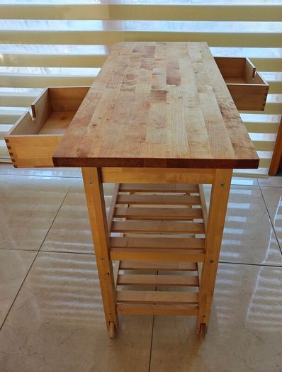 Wooden Island / Trolley (Birch Wood)