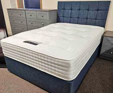 Brand New Stylish single Divan Beds.. Multiple Options Of Headboards. Tufted Memory Foam Mattresses Available. Drawers Storage Available