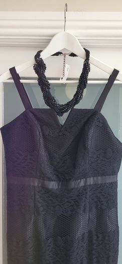 NEW LOOK black layered lace dress Sz 14UK - Bnwt Rrp 49.99