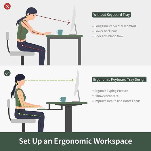 NEW SALE | Height Adjustable Electric Standing Desk with Keyboard Tray, 100 x 60 cm Sit Stand up Desk