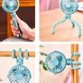 Tripod usb rechargeable fan black/blueish green 2 for 20 Image 3