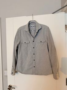 Reiss Miami Grey Jersey Overshirt/ Shacket - Size XL