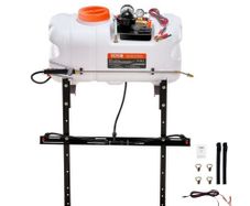 ATV Spot Sprayer, 15.9 Gal/60 L ATV/UTV Broadcast Sprayer with A Nozzle Boom, 12 V Pump Weed Sprayer with Water Tank, 1.9 GPM Flow Rate, Adjustable 0-72 PSI, 20FT Hose, White