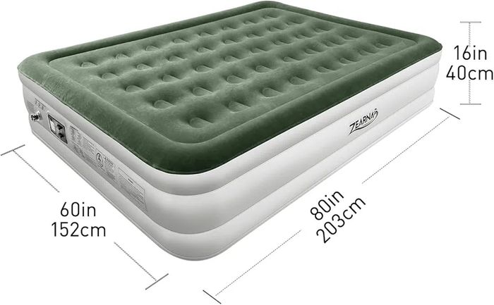 203x152x40cm King/Double Inflatable Air Mattress, Air Bed with Built-in Electric Pump, Double Blow Up Mattress in 3 Mins Self-Inflation/Deflation, Guest Airbed for Home Portable Guest Bed