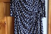 Laura Ashley Ladies Blue and White stretchy pencil midi dress size 16 Including postage