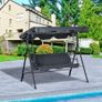 3 Seater Garden Swing Chair Seat with Canopy Grey Image 2