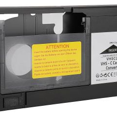 VHS C Cassette Adapter, Video Cassette Player for Various S VHS C and S VHS Tapes, Not Compatible with 8mm / MiniDV / Hi8, Playback and Recording Function, One Key Control