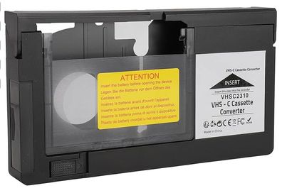 VHS C Cassette Adapter, Video Cassette Player for Various S VHS C and S VHS Tapes, Not Compatible with 8mm / MiniDV / Hi8, Playback and Recording Function, One Key Control