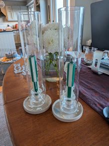 Hurricane glasses and candle holders