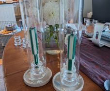 Hurricane glasses and candle holders