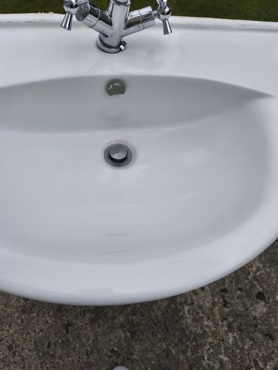 sink with mixer tap and cabinet