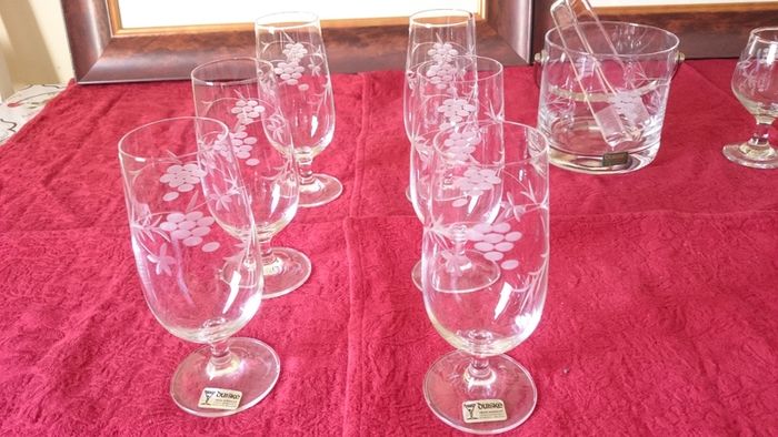 14 Piece Duiske Etched Wine Glasses, Ice Bucket And Decanter Set