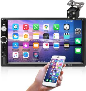 7 Inch 2 Din for Android 8.0 Car Stereo Radio MP5 Player 2.5D Screen GPS WIFI bluetooth FM with Rear Camera