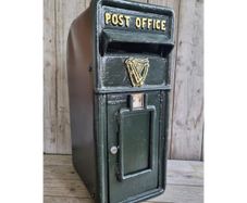 Cast Iron Post Box Large Big Harp Dark Green CH R MB04 DG
