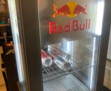 Red bull mini fridge