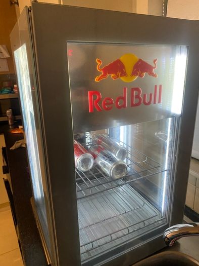 Red bull mini fridge