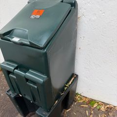 Coal bunker, stand and bag of Coal