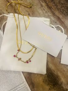 Women gold pleated Guess Necklace