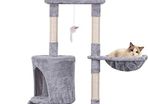 145cm Cat Scratch Posts Multi-Level Stable Cat Climbing Tower Cat Activity Trees with Ladder, Indoor Pet Activity Furniture Play House for Kitty Kitten (FREE POSTAGE)