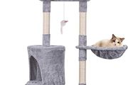 145cm Cat Scratch Posts Multi-Level Stable Cat Climbing Tower Cat Activity Trees with Ladder, Indoor Pet Activity Furniture Play House for Kitty Kitten (FREE POSTAGE)