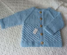 Hand Knit Baby Cardigan: 3-6 Months