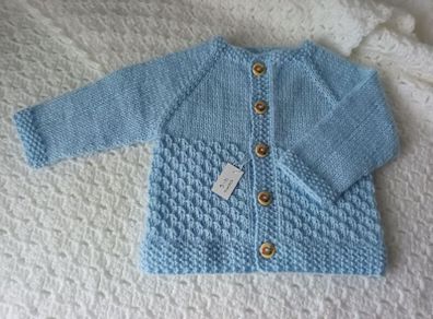 Hand Knit Baby Cardigan: 3-6 Months