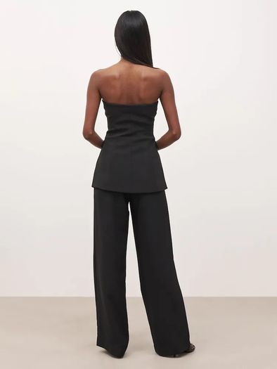 Because Of Alice Black Brand New Strapless Peplum Bodice Top in Size XS.