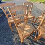 6 Wooden Wicker Dining Table Chairs Image 6