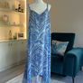Ladies Blue & White Spaghetti Strap Long Summer / Beach Dress.  Size UK 20-22/ EU 48-50 Image 4