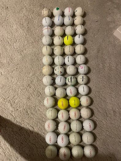 Golf balls - selected of 56 used mixed balls