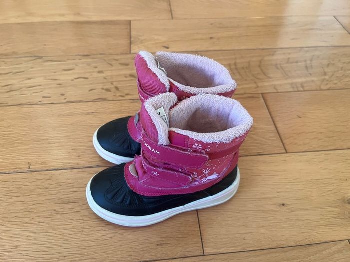 Lulipu Navy & Pink girls snow boots Sz EU27 UK9 EUC
