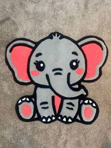 Cute Elephant Handmade tufted rug