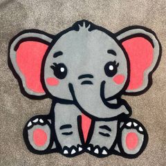 Cute Elephant Handmade tufted rug