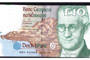 1994 Ireland IR10 James Joyce Banknote Series C. Note issued 25/02/94. Serial number DDJ915085