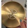 Golden Candle Holder with Wicca Symbol - also great as a jewellery tray or a diplay plate Image 2