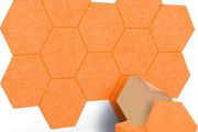 NEW SALE | 12 Pcs Self-Adhesive Acoustic Absorption Panels, High Density 12" X 10" X 0.4" Soundproof Acoustic Panel, Hexagon Sound Absorbing Panels for Recording Studio &amp; Home &amp; Offices (Orange)
