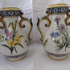 Henriot Quimper pair of French vases
