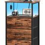 3 Drawers Chest of Drawers for Bedroom with Charging Station and LED Light Image 9