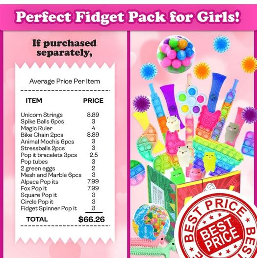 Fidget Toys Pack, 41 Pcs Fidget Toys Set for Kids Girls and Adults, Sensory Toys For Autism,Pop it Squishy Sensory Fidget Toys for Stress and Anxiety Relief. Christmas, Birthday Exchange Gift(FREE POSTAGE)