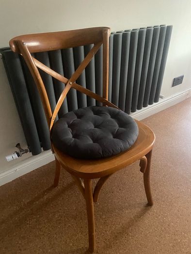 Vintage Rattan Bentwood X Cross back dining chair Farmhouse Country
