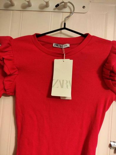 ZARA Red Ribbed Bodysuit Size S / EUR 36