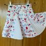 White, Red & Blue Floral Skirt with Butterfly Print Image 4