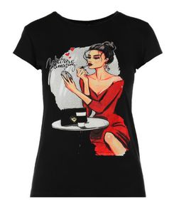 Black T-shirt with a Lady in red size 12