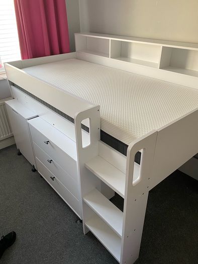 Childrens High Sleeper Bed with Desk and Storage