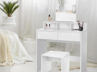 main image for ad Dressing table with mirror 80x40x140 cm White incl. stool