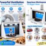 Airbrush Spray Booth with Dual Fans and LED Lights Portable Hobby Paint Booth with Exhaust Hose Image 2
