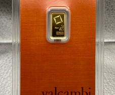1gram Fine 9999 Gold Bullion Valcambi Orange Bar.
