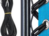 Replacement Cord for Zero Gravity Chair, 4 Pack Universal Replacement Elastic Cords Repair Tool Kit for Sun Loungers, Garden Chairs, Outdoor Recliners, Anti Gravity Chair, Bungee Chairs - Black
