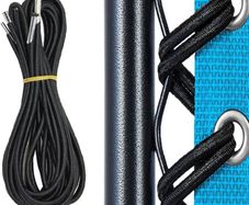 Replacement Cord for Zero Gravity Chair, 4 Pack Universal Replacement Elastic Cords Repair Tool Kit for Sun Loungers, Garden Chairs, Outdoor Recliners, Anti Gravity Chair, Bungee Chairs - Black