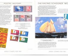 1987 Jersey (Channel Islands) Stamp Year Book (softback) issued by Jersey Post with 14 images of content